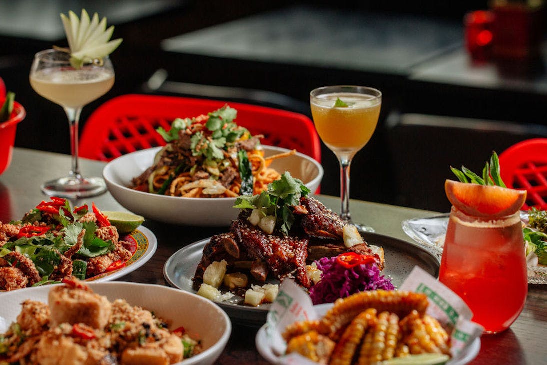 Asian inspired dishes and cocktails
